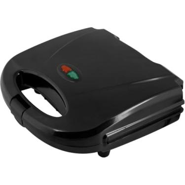 Imagem de Sanduicheira Grill 2 em 1 Antiaderente Chapa Elétrica Omeleteira Lanche Casa Cozinha(Preto,127V)