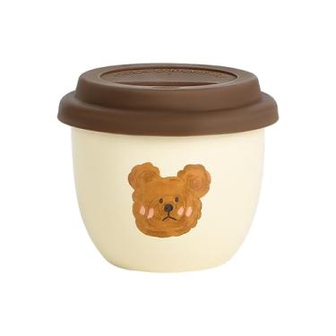 Imagem de Jiantaoxi Caneca de urso fofo com tampa, caneca de café e chá fofa, presente para amigas mulheres homens, bege, 227 g