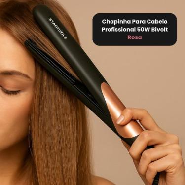 Imagem de Chapinha para Cabelo Profissional 50W Bivolt Rosa com Aquecimento Rápi
