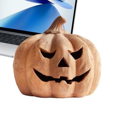 Imagem de Lanterna de Abóbora Iluminada,Lanterna De Halloween - Iluminação Assustadora Lâmpadas Sem Chama | Para Decoração de Casa e Jardim Interior e Exterior Dormitório Relvado Alpendre Porta da Frente Festa