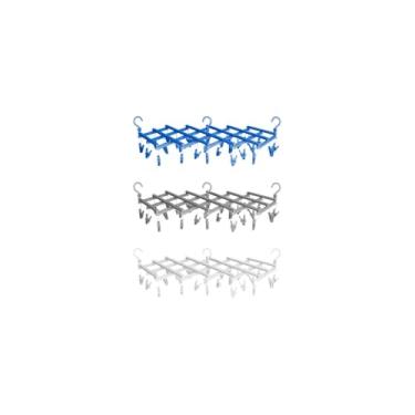 Imagem de Varal Premium Sanfonado, Plástico e Aço, 110cm Ajustável, 29 Prendedores Fixos, Design Dobrável, para Secagem de Roupas em Espaços Compactos