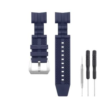 Imagem de SANDEIN Pulseira de relógio de 26 mm compatível com pulseira de substituição de borracha de silicone macio Invicta Reserve Jason Taylor Bolt Zeus (fivela azul + prata)