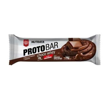 Imagem de Barra de Proteína Nutrata Proto Bar Choco Whey Sabor Chocolate com Nibs de Cacau com 19g de Proteína 70g