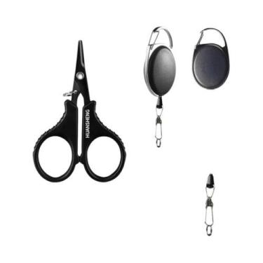 Imagem de Conjunto De Tesouras E Alicates De Pesca Em Aço Inoxidável Revestido D