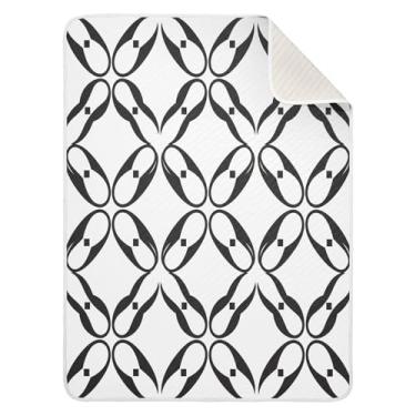 Imagem de Wassud Manta de bebê em formato preto e branco para meninos e meninas, macio para bebês e recém-nascidos, cobertor aconchegante de algodão essencial para berçário, viagem, berço, carrinho 76 x 101 cm