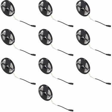 Imagem de Kit 10 fita led 12v 14,4w/m 1200 led branco quente 3000k 5 metros gala
