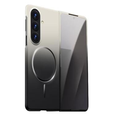 Imagem de LTLMYDAM Capa minimalista para Samsung Galaxy Z Fold 7, capa traseira de proteção fosca com sucção magnética, capa resistente a impactos de carregamento sem fio, branca, dobra 7