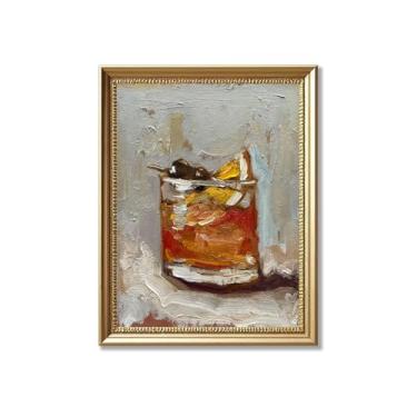 Imagem de Arte de parede de coquetel de limão retrô decoração de parede cozinha pintura a óleo imagens bar carrinho estética pôster natureza morta pintura a óleo arte para sala de jantar restaurante quarto