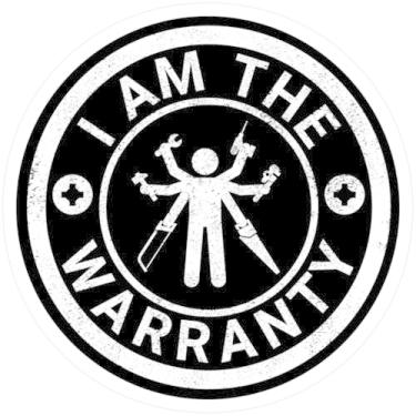 Imagem de Adesivo mecânico engraçado I Am The Warranty 10 cm redondo decalque de vinil pacote com 2 – design envelhecido de ferramentas para caixa de ferramentas, capacete, garagem, laptop, carro, caminhão