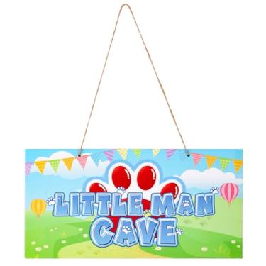 Imagem de Placa de Porta Dow Paw, 30x15cm Madeira Desenho Animado de Cachorro Decoração Porta Arte Parede para Quarto Menino com Corda Decoração Quarto Infantil