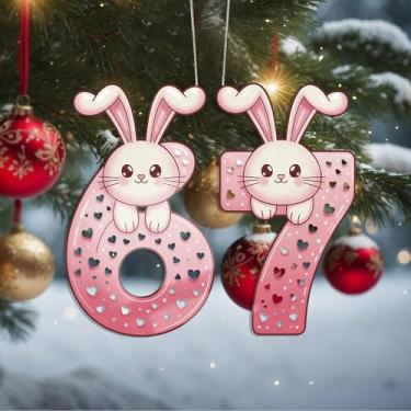 Imagem de Enfeites de Natal 67 meme pendurados em cristal, enfeites de árvore de Natal feitos à mão, decoração de carro e casa - presentes de Natal, decoração de artesanato em acrílico, ideias de troca de