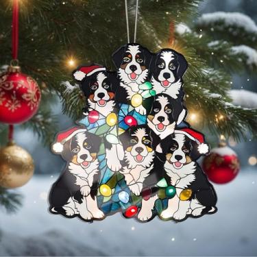 Imagem de Enfeites de Natal para pendurar em cristal, enfeites de árvore de Natal feitos à mão, decoração de carro e casa - presentes de Natal, decoração de artesanato em acrílico, ideias de troca de presentes