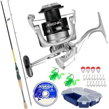 Imagem de Kit Pesca Molinete Marine Arena 4000 Com Vara Albatroz Topaz 1,80mts e