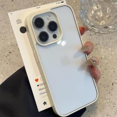 Imagem de HTVJFX Capa protetora rígida e transparente de acrílico para iPhone 16E-SE4, cor Candy Color (para iPhone 16E-SE4/branco)