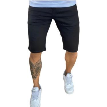 Imagem de Bermuda Masculina Sarja C/ Elastano - 38 ao 48 - Mitchelgutto, Preto, 