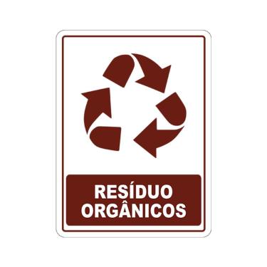 Imagem de Adesivo Coleta Seletiva Resíduo Orgânico 15x20cm Branco