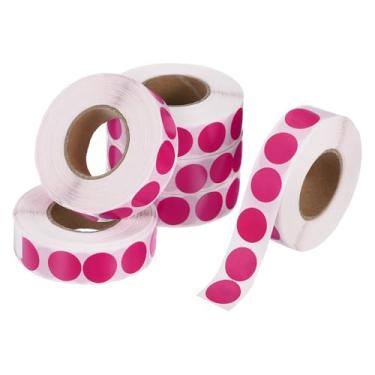 Imagem de PATIKIL 6000 peças de adesivos coloridos de 6 rolos, adesivos circulares de 1,27 cm, etiqueta de codificação para escritório, negócios, quintal, venda, garagem, decoração de casa, rosa