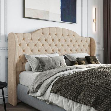 Imagem de Cabeceira Estofada Casal 140 Cm Cristal Linho Bege