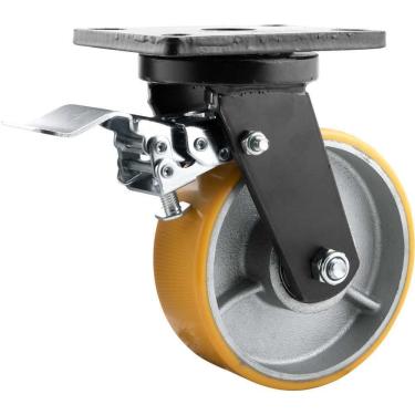 Imagem de Rodizio Giratório Com Freio 6'' Pu+ferro Industrial Vonder