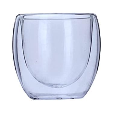 Imagem de Copo de Vidro Parede Borosilicato Resistente ao Calor - Copos Transparentes para Chá Café Bebidas Quentes Vinho Lar Escritório Restaurantes Ótimo Aniversários Casamentos