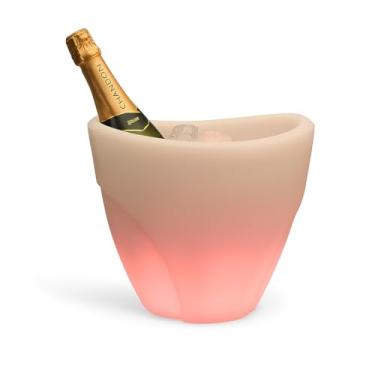 Imagem de Champanheira Térmica 5L com Iluminação LED Balde para Gelo Parede Dupla Branca