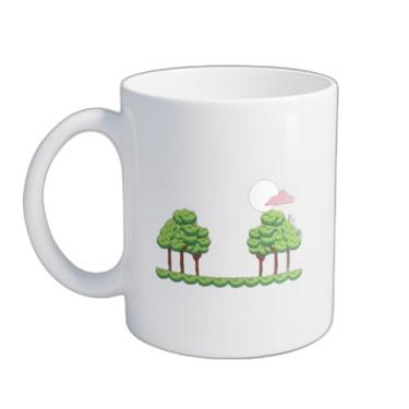 Imagem de Caneca Xícara de Café Porcelana 300ml Cenario de Videogame Urbano Pixelizado