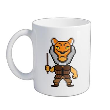 Imagem de Caneca Xícara de Café Porcelana 300ml Com Desenho Guerreiro do Tigre