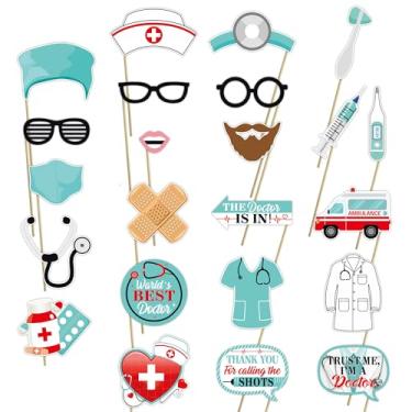 Imagem de FSHANEE Obrigado, Médicos, Acessórios Para Cabine De Fotos, Suprimentos Festa - Lembrancinhas Engraçadas, Decorações O Dia Nacional Do Médico, Conjunto Com 24 Unidades