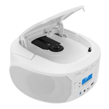 Imagem de Asixxsix Leitor de CD Portátil, Leitor de MP3 Com Carregamento Superior, Som HiFi, Rádio FM, Entrada USB AUX, Saída de Fone de Ouvido, Alto-falantes de Som (plugue da ue)