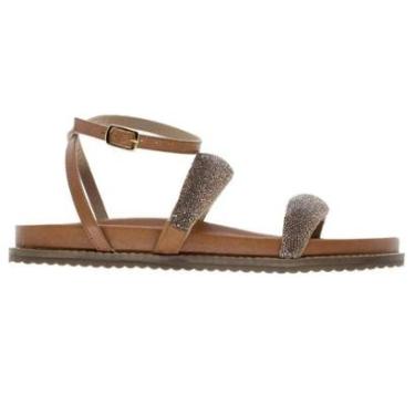 Imagem de Sandália Papete Rasteira Feminina Ana Laura 23973 Camel-Feminino