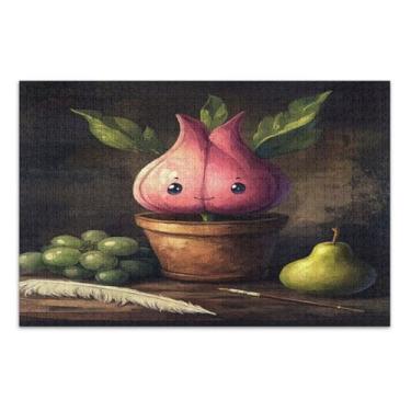 Imagem de Quebra-cabeça de flor de tulipa rosa fofo 1000 peças adulto, quebra-cabeça para adultos com letras nas costas