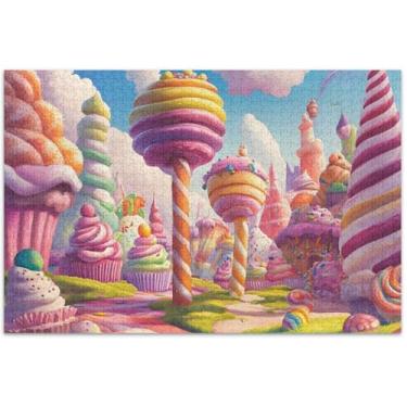 Imagem de Quebra-cabeça personalizado St Patrick Highland Cow Cute Jigsaw Puzzles 1000 peças para adultos Engraçado Exclusivo Quebra-cabeça Presentes Pintura de Arte Floral, 75x40 cm