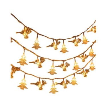 Imagem de Corda De Luzes De Natal Em Forma De Bastão De Doces, Papai Noel, Bonec