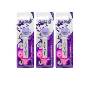 Imagem de Kit c/3 unid seringa lavagem nasal infantil gato - nosewash