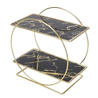 Imagem de AUNMAS Organizador de Maquiagem, Prateleira de Armazenamento de Bancada de 2 Camadas, Grande Capacidade, Organizador de Vaidade do Banheiro para Cosméticos, Perfume, Produtos de (Preta)