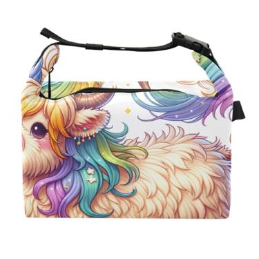 Imagem de TSENQUE Unicórnio Highland Lancheira de Gado para Mulheres Lancheira Reutilizável, Lancheira para Trabalho, Linda Flor Térmica para Adultos