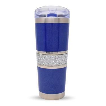 Imagem de MyBevi Copos isolados Hollywood, garrafa esportiva de hidratação de aço inoxidável de grau premium - quente e frio, tampa resistente a vazamentos | 590 ml, azul marinho iridescente