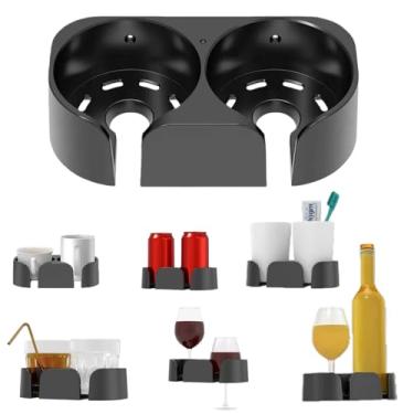 Imagem de Suporte de copo de vinho montado na parede, adequado para vinho tinto, garrafas de água, xícaras de café, bebidas, instalação montada na parede em quartos, salas de estar, salas de estudo, banheiros