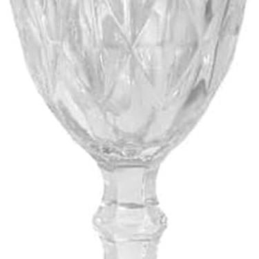 Imagem de Taça de Vidro Cristal Diamond Transparente 320ml Design Geométrico em Relevo 16,5cm Altura x 7cm Largura
