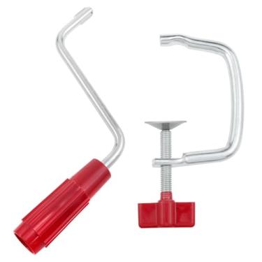 Imagem de Lovelysp 1 conjunto de alça e clipe de rolo de massa vermelha, peças de reposição para o cabo da máquina de macarrão auxiliar de cozinha