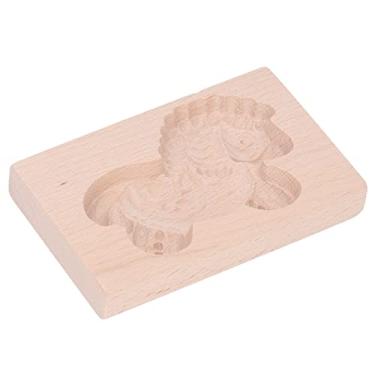 Imagem de GLOGLOW Molde de Cozimento de Madeira de Faia, Carimbo de Prensa de Biscoito Com Padrões de Animais para Assar Biscoitos e Molde de Biscoito de Gengibre, Nan (Cavalo de Tróia)