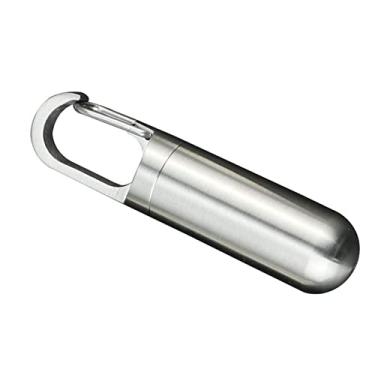 Imagem de Irfora Recipiente de Aço Inoxidável para Medicamentos, Porta-chaves Portátil para Cápsulas Com Design de Vedação, à Prova D'água, Adequado Viagens Ao Ar Livre (S)