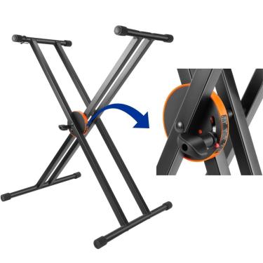 Imagem de Estante Apoio Suporte X Duplo Memória Piano Teclado Case Djs