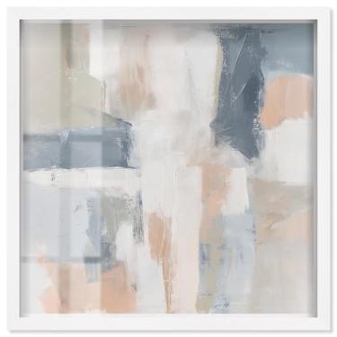 Imagem de Slate and Rose Palette I Shadowbox Print Minimalista Wall Art por Art Remedy, moldura branca, 78 x 78 cm