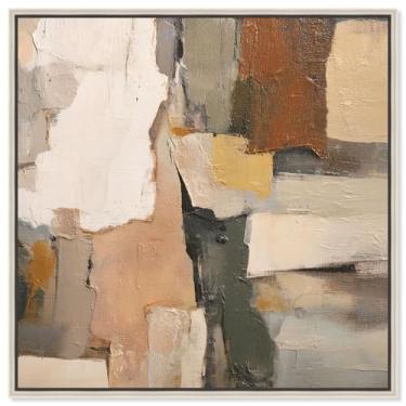 Imagem de Impressão em tela Fissured Field II Boho Brown Wall Art por Art Remedy, moldura prata, 40,6 x 40,6 cm