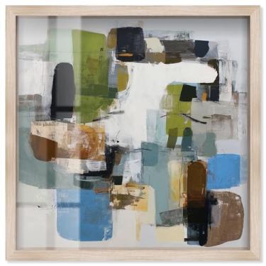 Imagem de Tectonic Plates I Shadowbox Print Modern Wall Art by Art Remedy, Blonde Frame, 78 x 78 cm