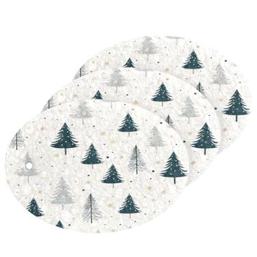 Imagem de CEBUGI Esponjas de limpeza que não arranham, pacote com 3 esponjas de cozinha para lavar pratos, suprimentos de limpeza para cozinha, banheiro, casa de banho (árvore de Natal)