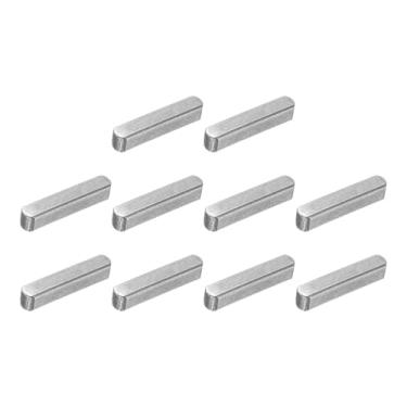 Imagem de uxcell Chave de pena redonda de 10 peças, porta-chaves de eixo de acionamento paralelo de aço carbono de 3 x 3 x 16 mm, chaveta de máquina para conexão de fixação do tipo de eixo