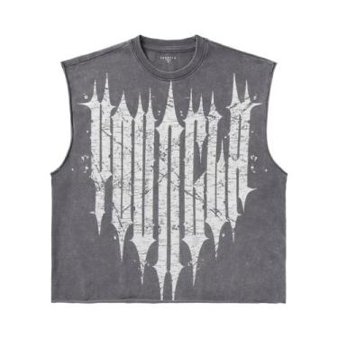 Imagem de Camiseta Sem Mangas De Algodão Oversized Para Homens, Top De Treino Pa