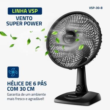 Imagem de Ventilador de Mesa Mondial 6 pás 30cm Preto VSP-30-B - 127V